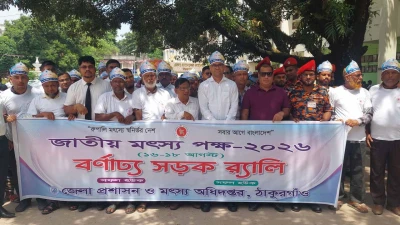 জাতীয় মৎস্য পক্ষ-২০২৬ উপলক্ষে ঠাকুরগাঁওয়ে বর্ণাঢ্য  র‍্যালি ও আলোচনা