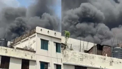 মহাখালীতে বহুতল ভবনে আগুন