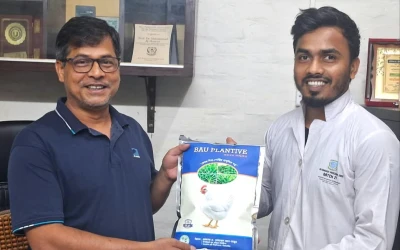 প্ল্যানটেইন থেকে ‘বাউ-প্লান্টিভ’, নিরাপদ ব্রয়লার মাংস উৎপাদনে বাকৃবির গবেষণা