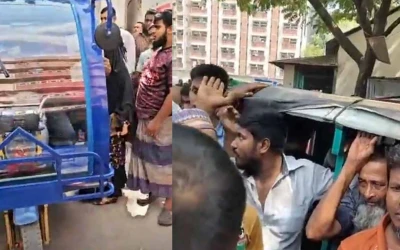 সাভারে অটোরিকশা বন্ধ রেখে বিভিন্ন পয়েন্টে বিক্ষোভ