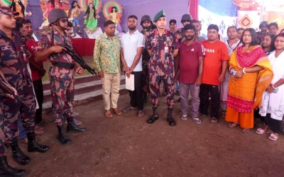 দুর্গাপূজার নিরাপত্তায় পঞ্চগড়ে ৬ প্লাটুন বিজিবি মোতায়েন